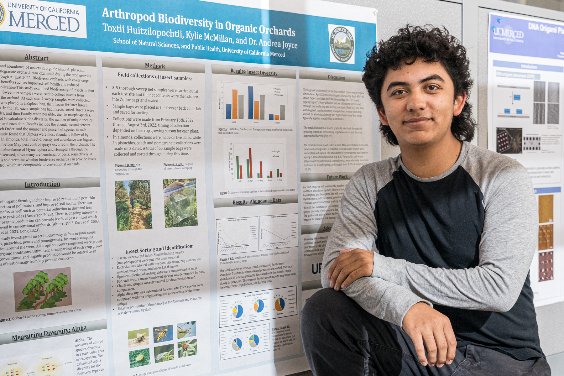 UC Merced undergraduate researcher Toxtli Huitzilopochtli with his conference poster