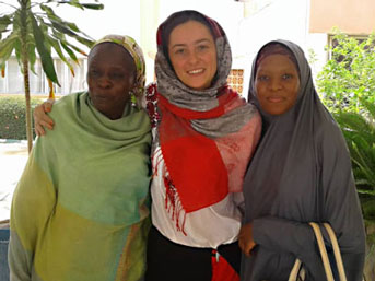 Anna and two women in Niger
