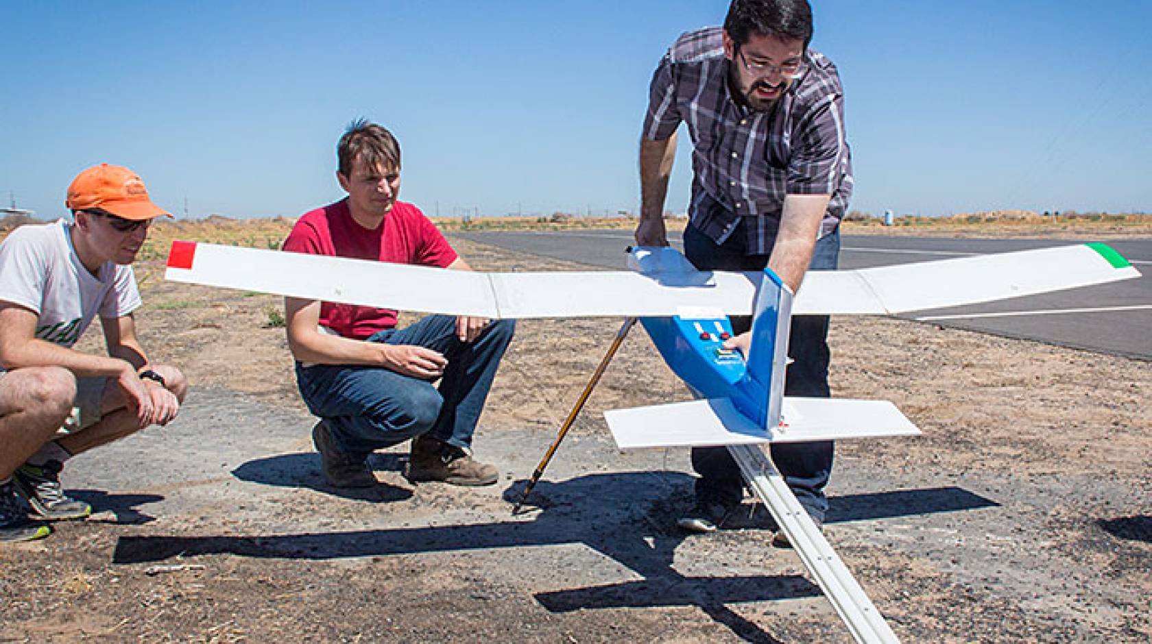 UC Merced students prepare to launch drone