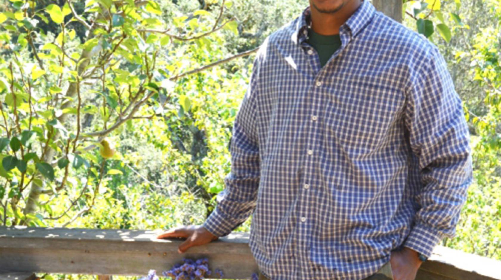 U.S. Army veteran James Harris, an apprentice at the UC Santa Cruz Farm, finds working the soil is another way to serve. Harris joined the Army at age 19 after the 9/11 attacks.