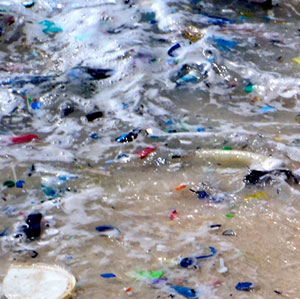 plastic debris off coast of Christmas Island