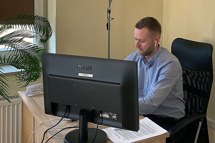 Arsen Kulyk in his office