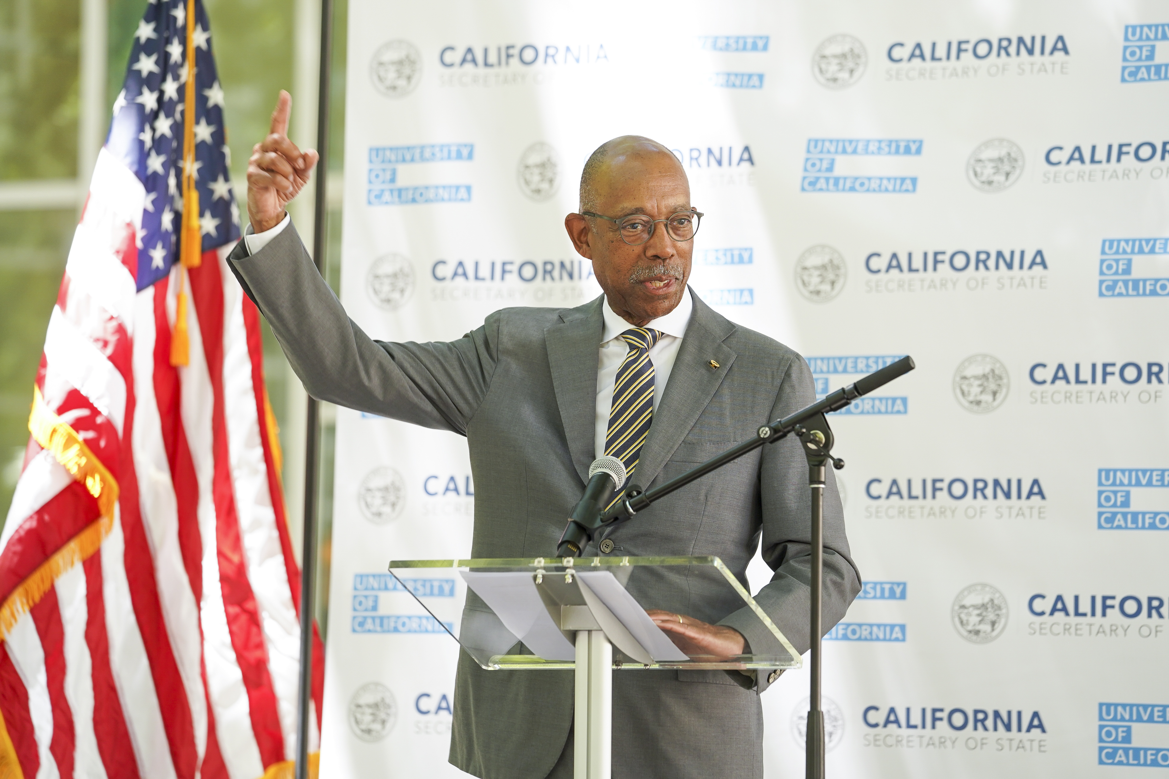 President Drake at the lectern