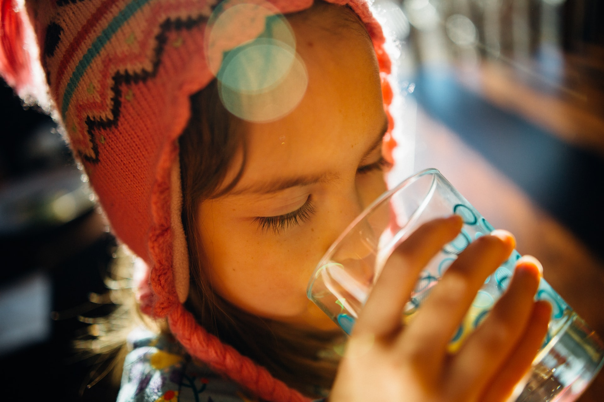 Child drinking water