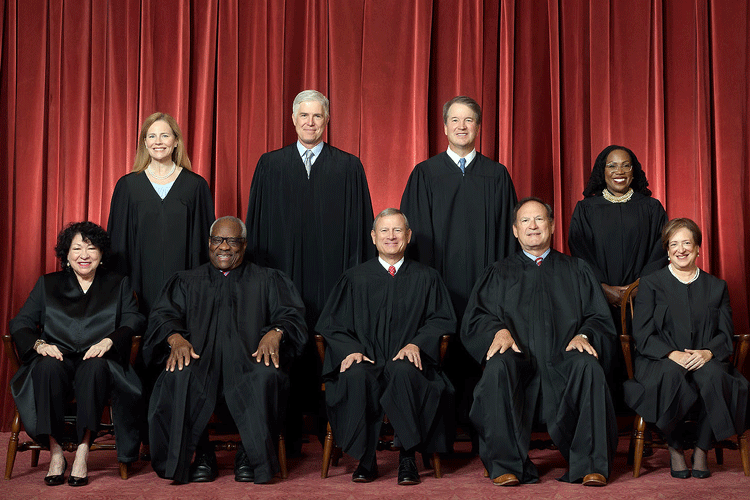 Official portrait of SCOTUS members