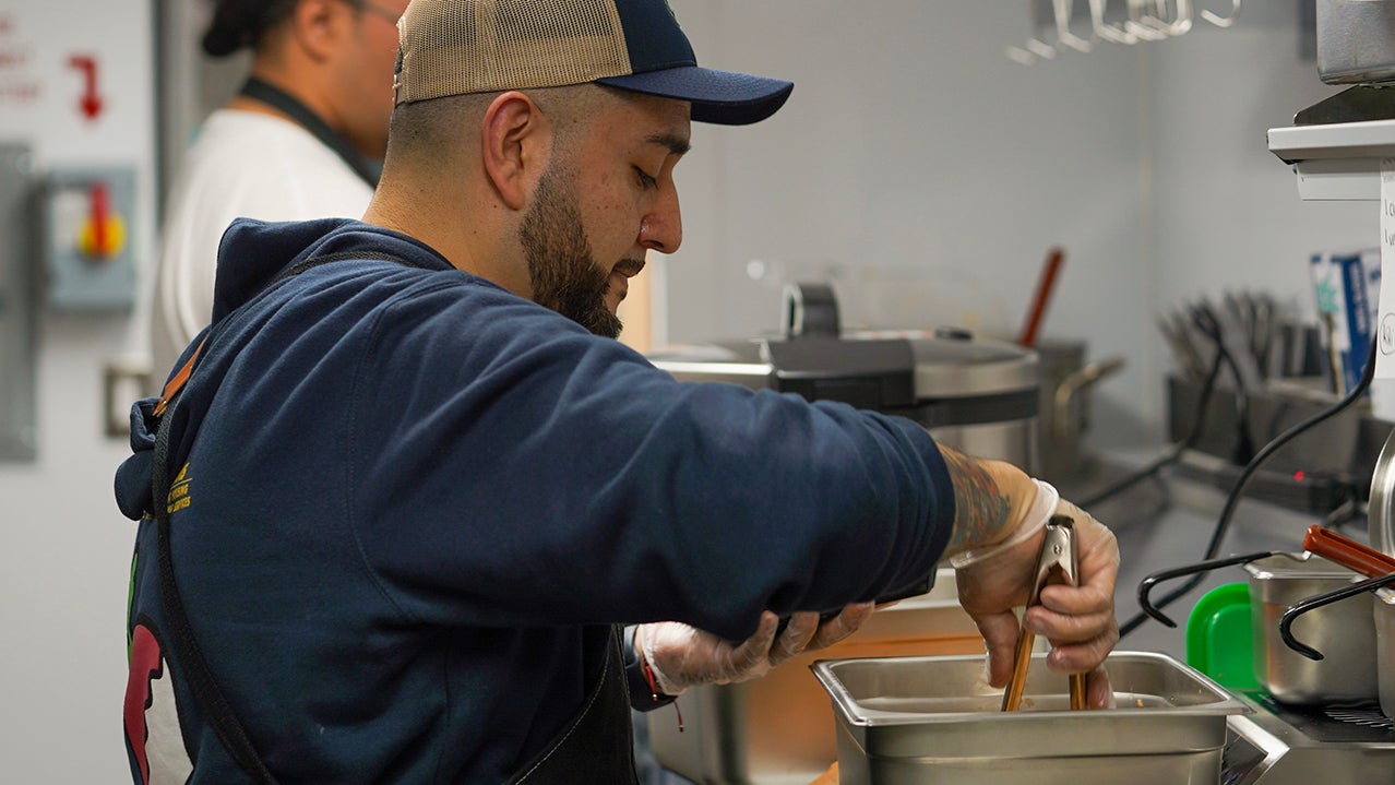 Man working at food truck