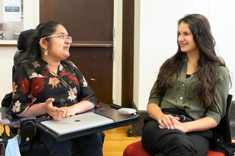 Senior Vyoma Raman and Catey Vera in conversation