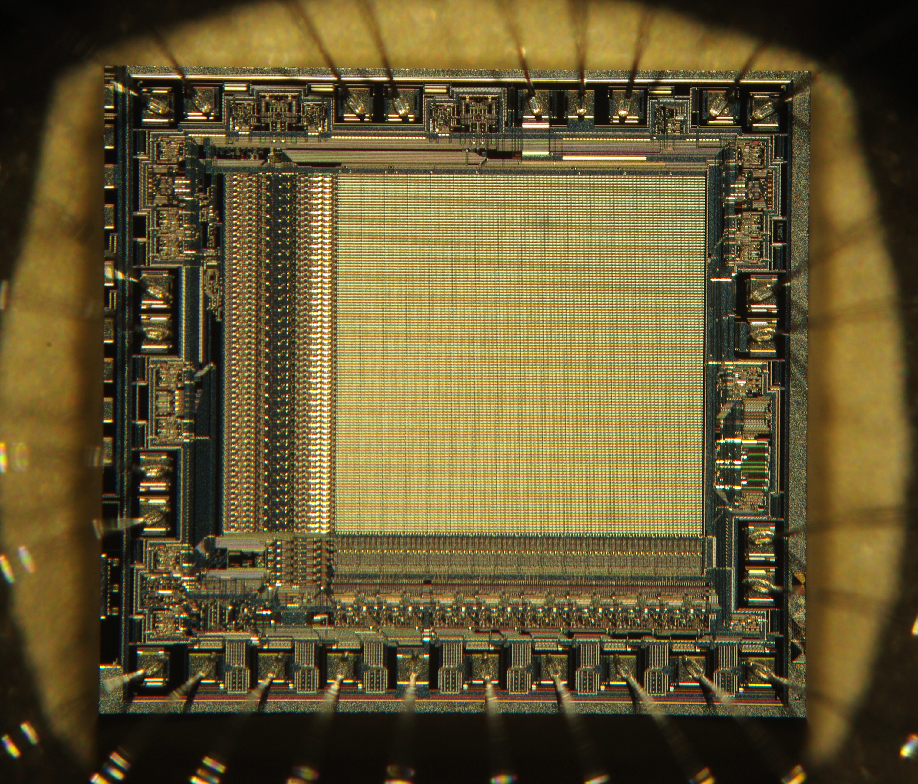 A close-up of a microchip