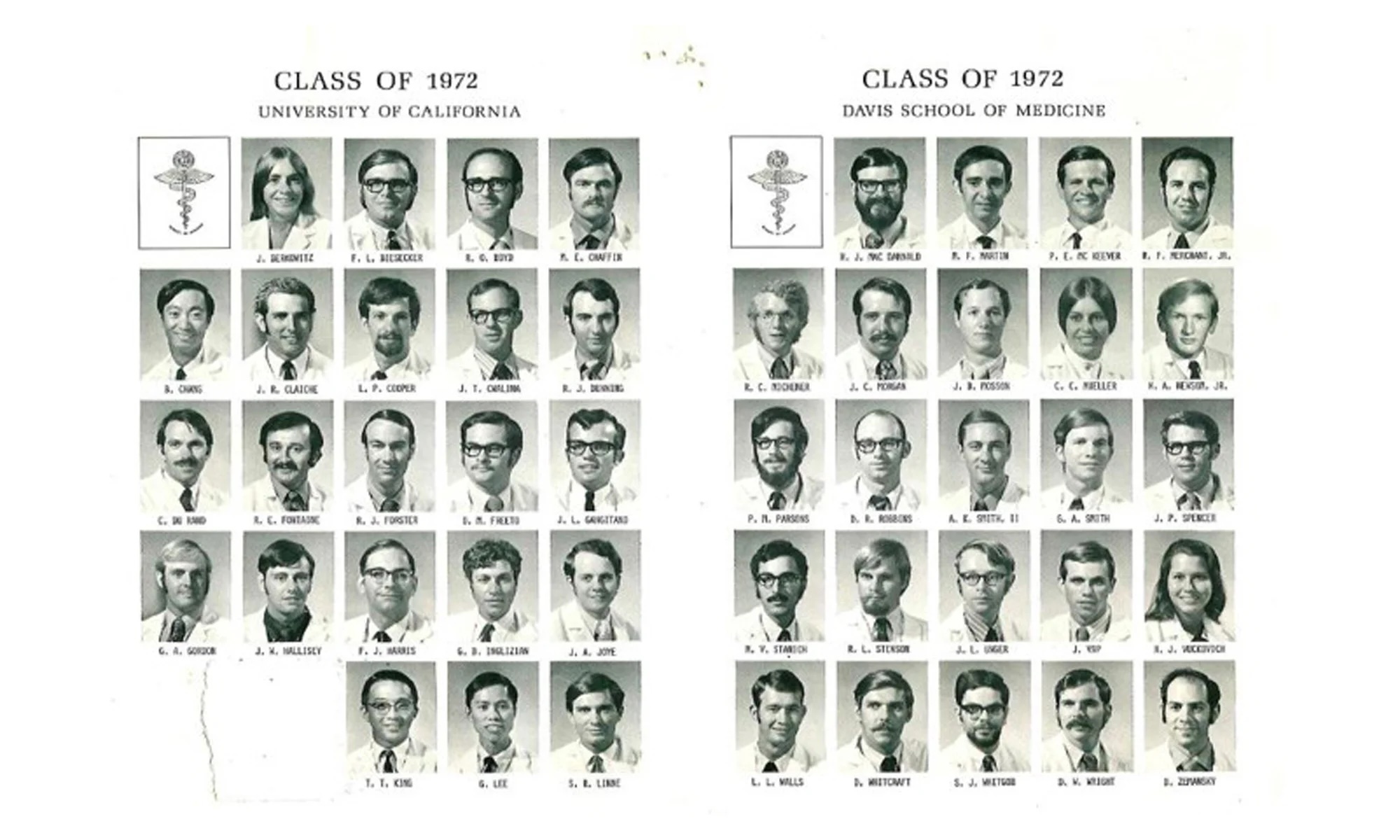 Scan of a yearbook page showing mainly white male students