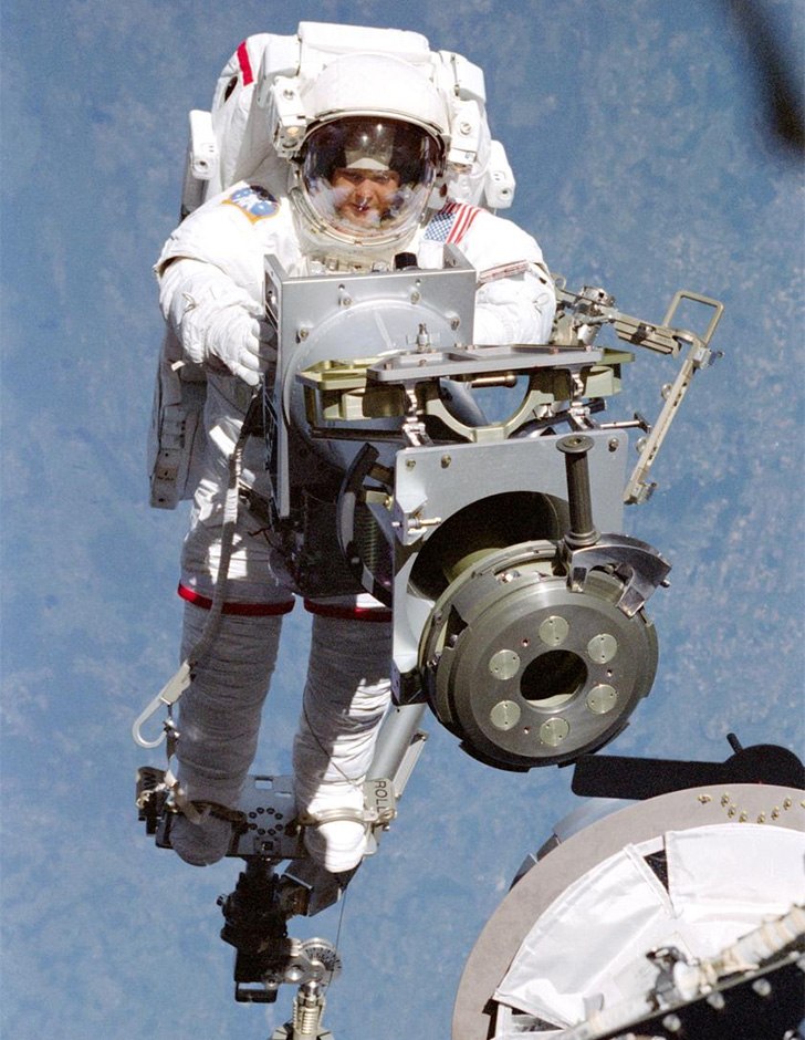 Tamara Jernigan on a spacewalk