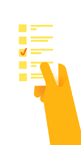 An animated hand holds a ballot with a checkmark on it