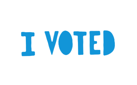 An animated I voted sticker