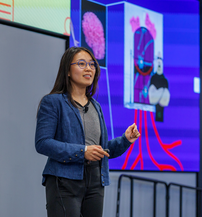 A person presenting a talk