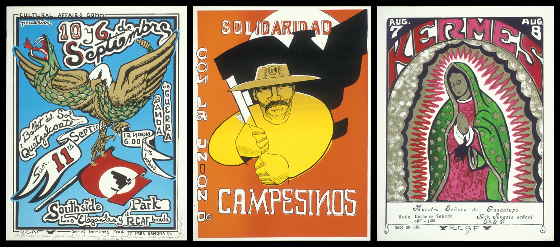 Three Royal Chicano Air Force posters