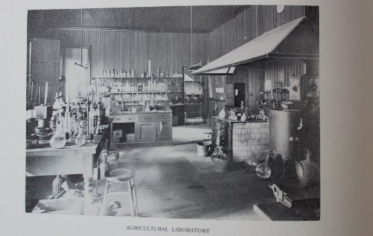 A black-and-white photo of a laboratory at UC Berkeley
