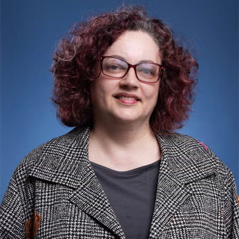 A woman with glasses