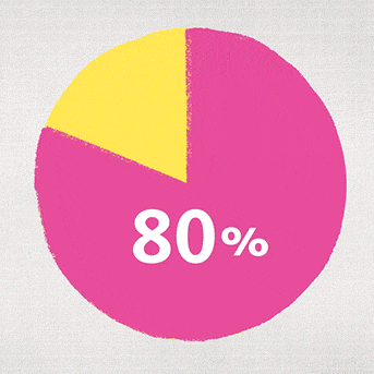 80 percent pie chart