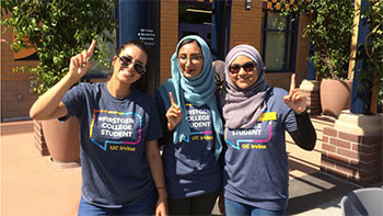 UC Irvine students showing their First-Gen pride