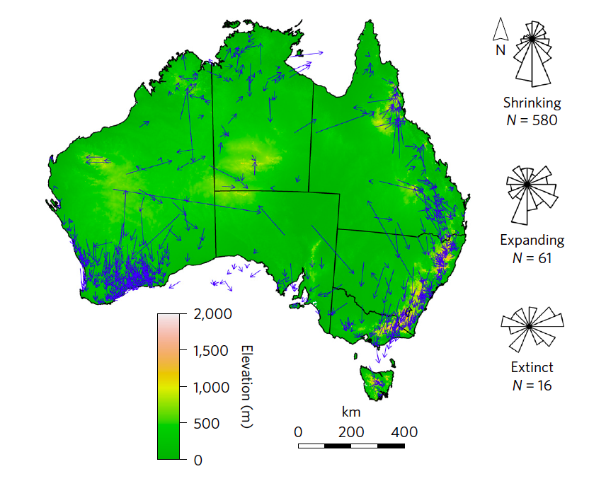 Shifts in distribution of eucalypts under climate change