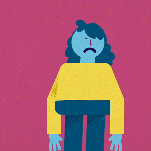 Stressed out woman animation