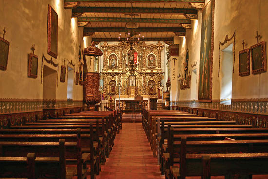 interior of Mission San Juan Capistrano