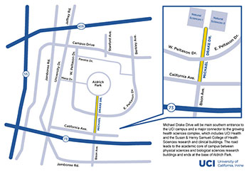 Map showing Michael Drake Drive