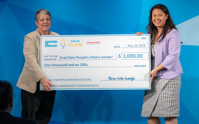 Ahn Diep with her check