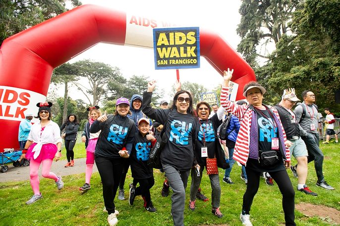 marchers go through Golden Gate Park