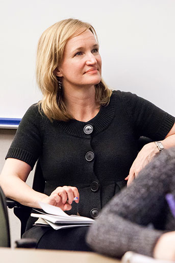 Alexa Koenig sits in the classroom