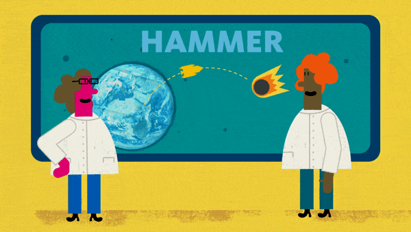 Scientists unveiling HAMMER on whiteboard