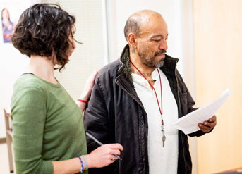 Public Psychiatry TRUST Clinic Doctor Bird talking with Patient