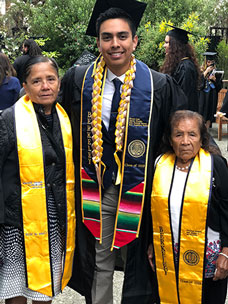 Osorio with family at UC Berkeley graduation