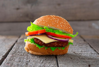 Burger on a table