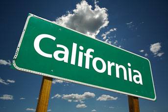 Road sign reading 'California'