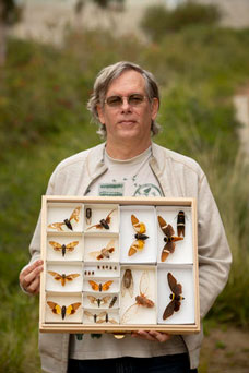 Doug Yanega holding insect collection