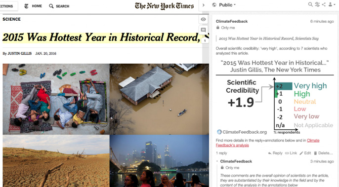 Climate Feedback credibility Climate Feedback credibility