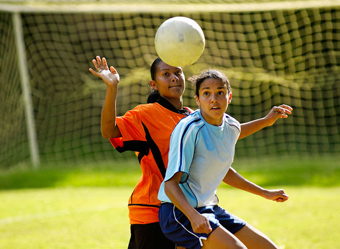 mixed girls  playing