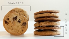cookies with thickness and diameter measures
