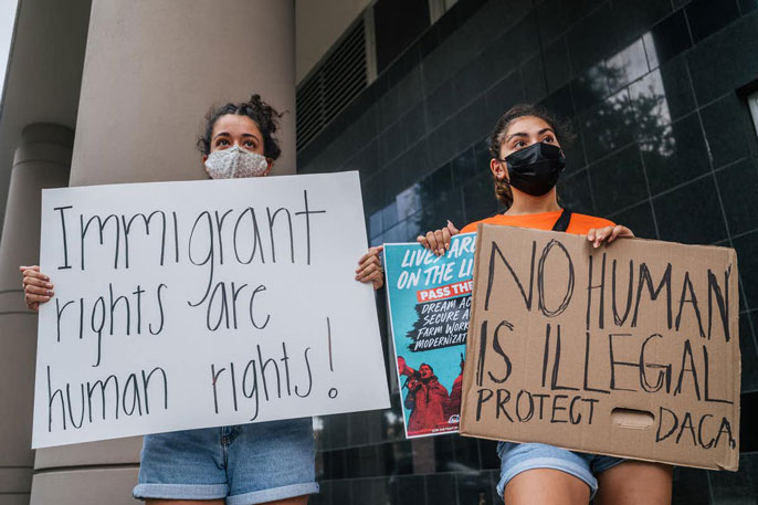 A demonstration outside the Houston courthouse where Judge Andrew Hanen