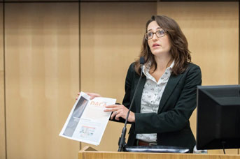 Rachel Ray presenting at a DACA forum