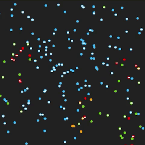 De Kai simulation animation of dots