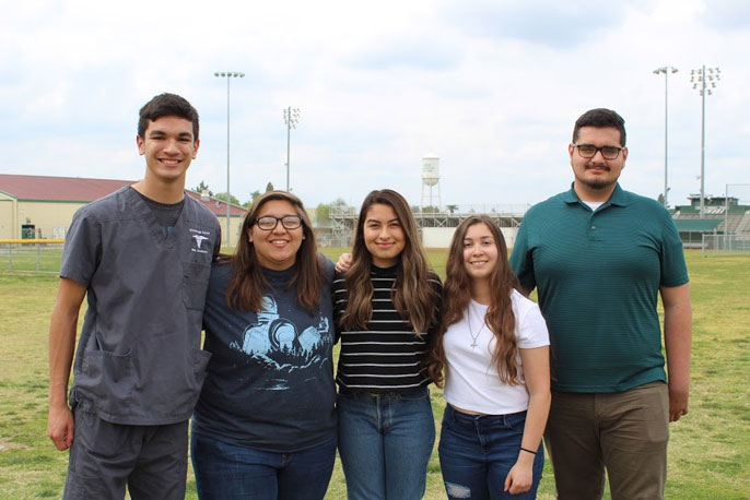 Jacob Rodriguez and other students from his high school in a group shot