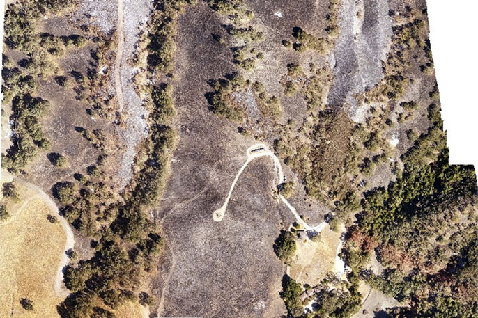 View of Hastings Natural History Reservation from a drone