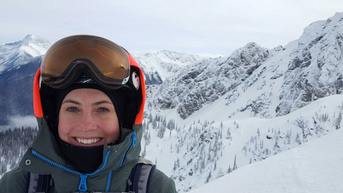 Emily Wheeler skiing