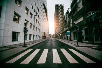 Empty city street