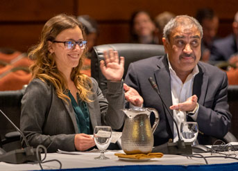 Enid Partika with Chancellor Khosla