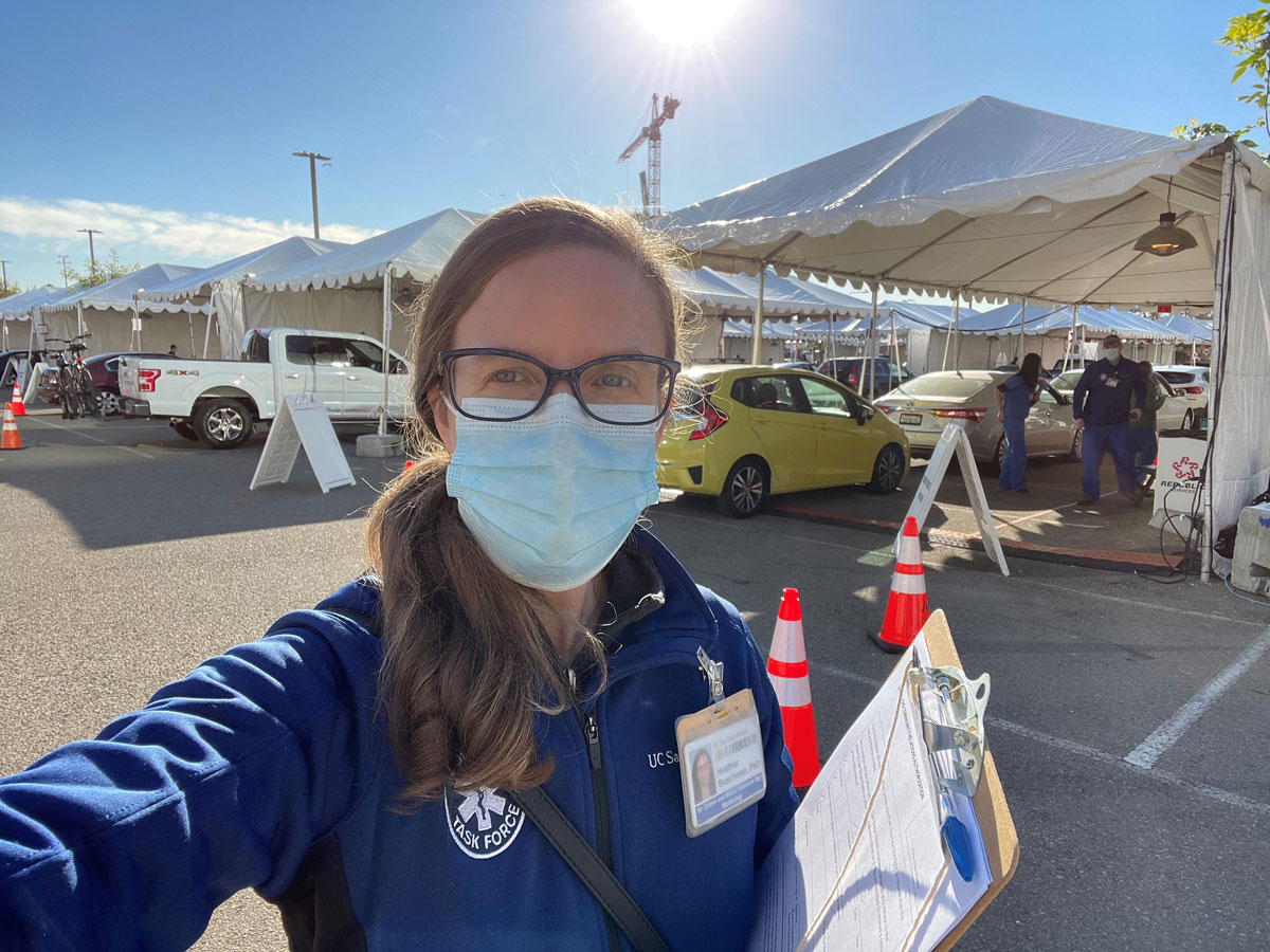 Heather Buschman at vaccination site