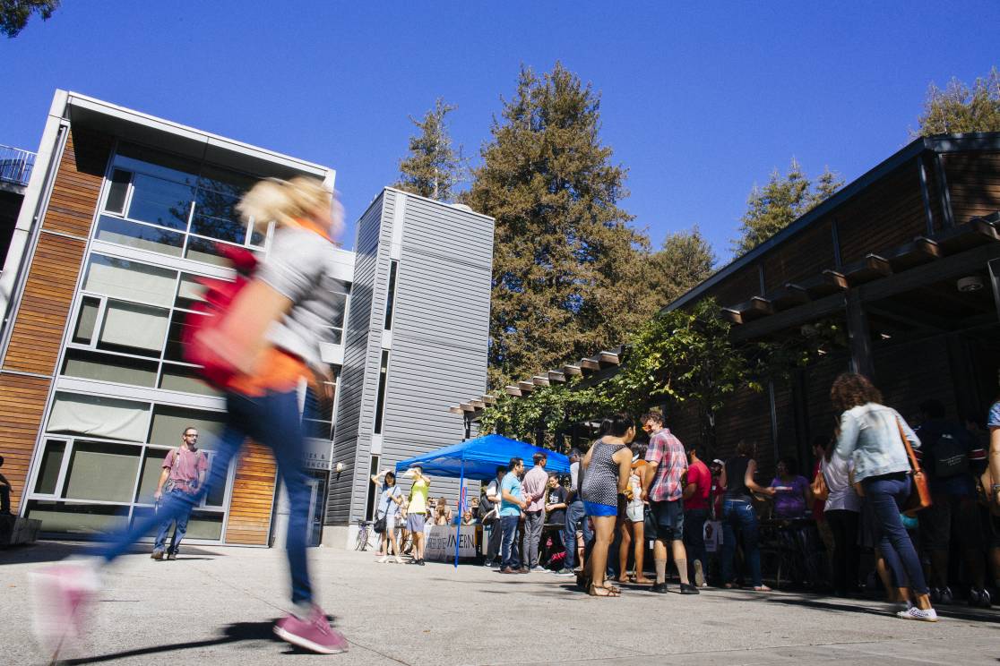 students on campus