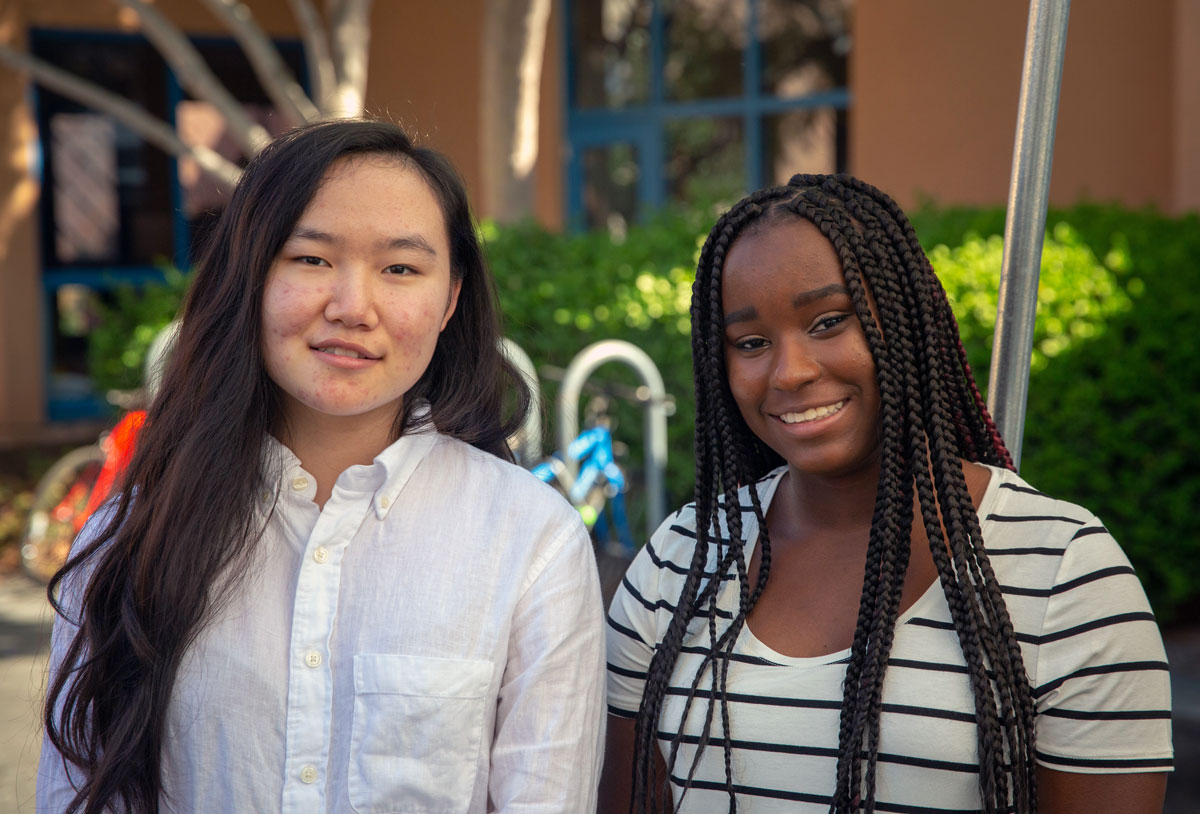 Jiayin and Ariyana standing together