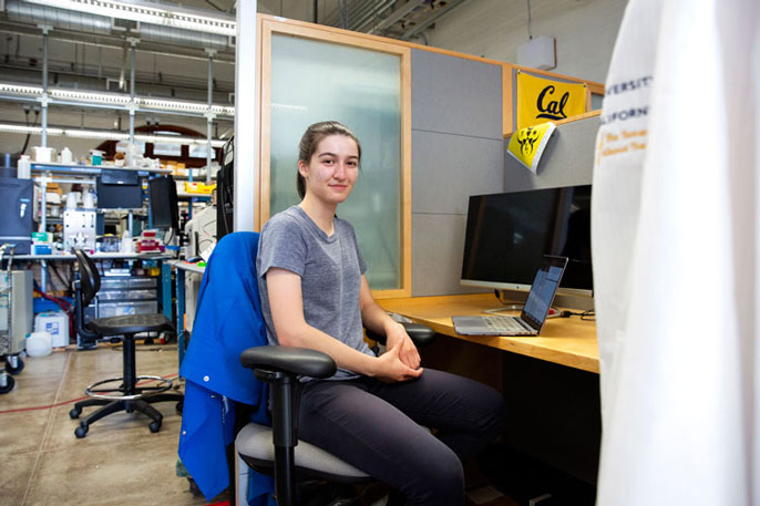 Leyla Kabuli at the engineering lab